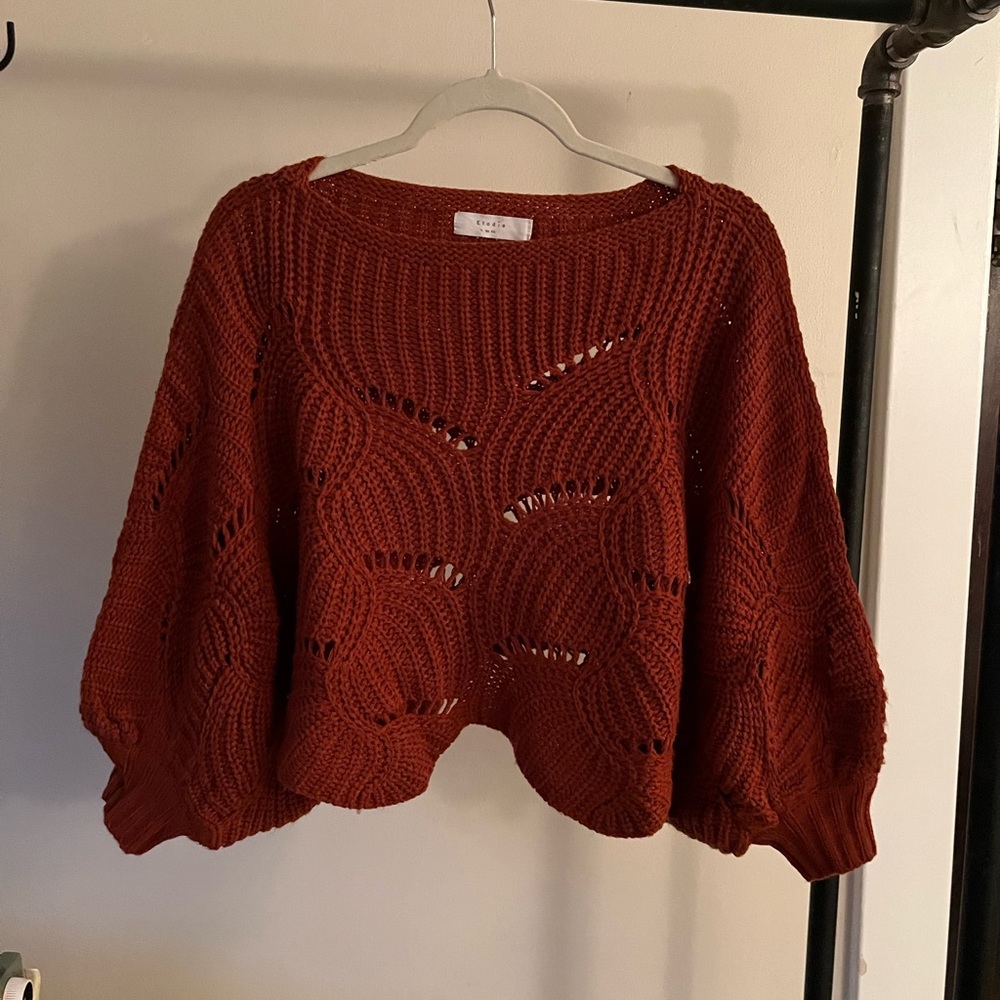 Elodie Boutique Cropped Sweater. Size XS. fits TTS. new without tags. Rust color